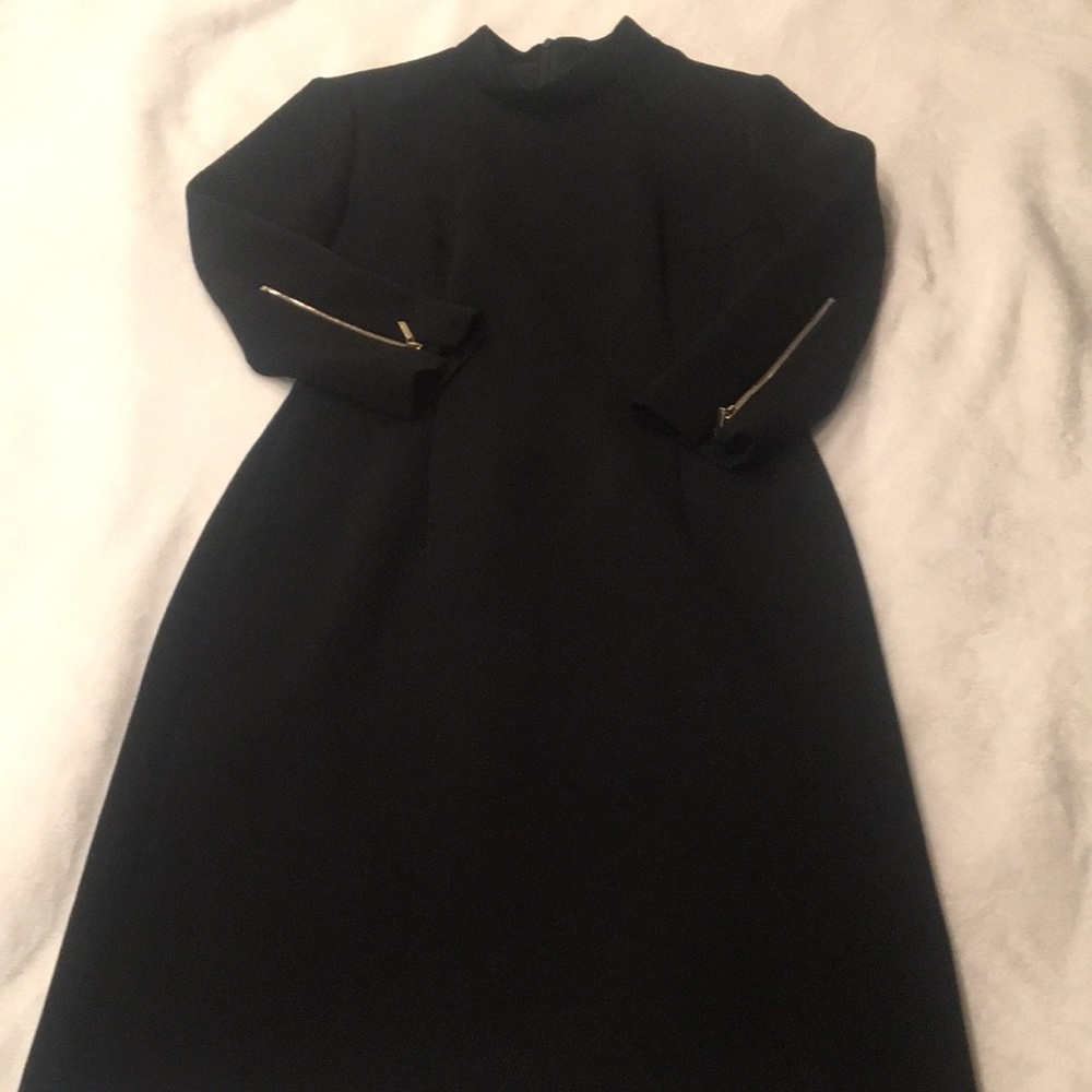 Hugo Boss black mock 3/4 sleeve fitted dress